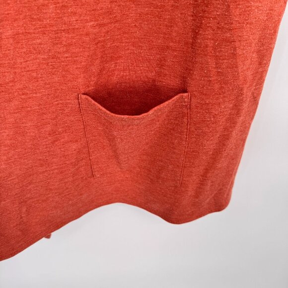 LOGO Lori Goldstein Sleeveless Drape Vest Women Medium Peach Layered Hem Pockets - Picture 4 of 9